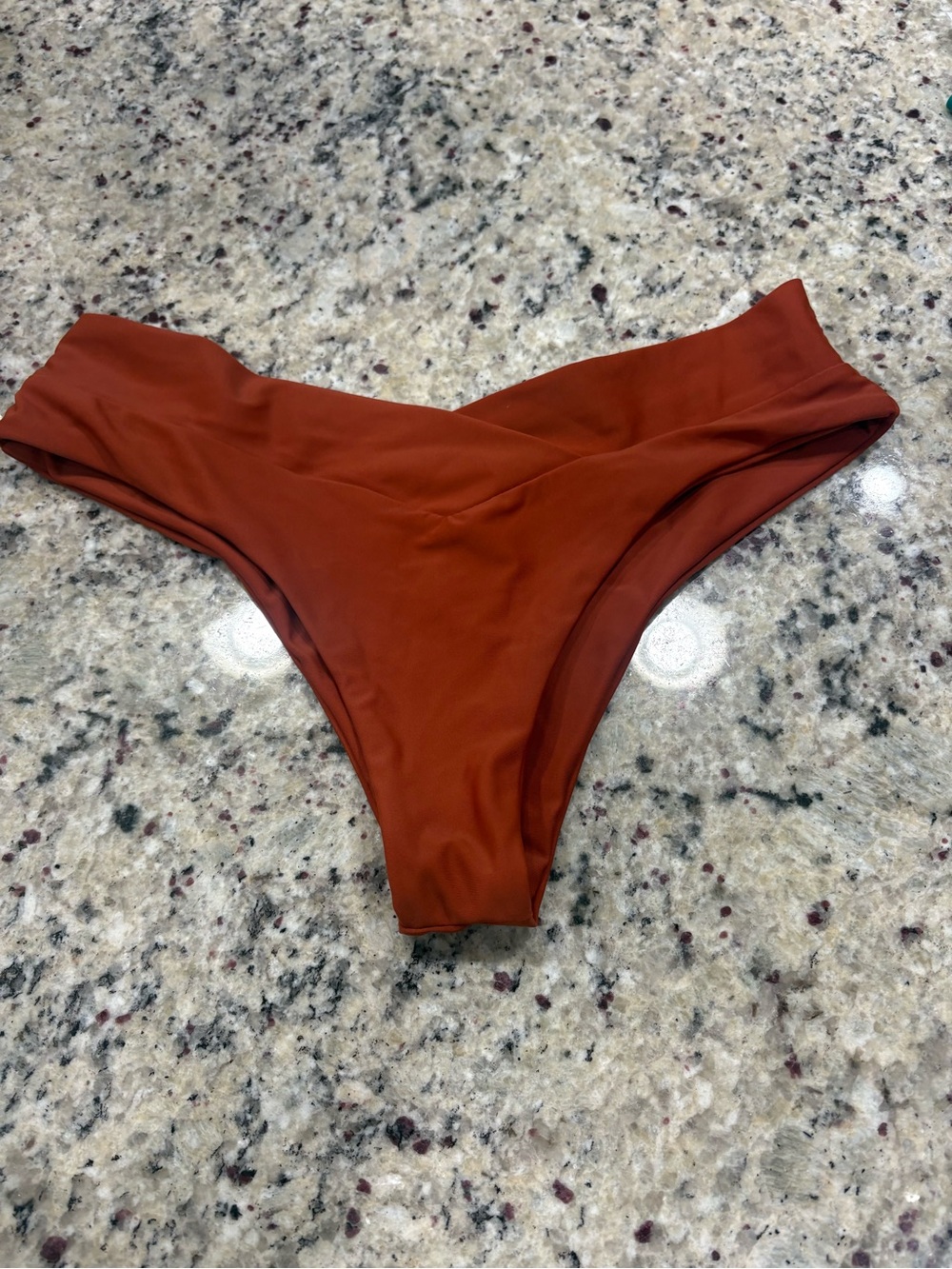 Shein burnt orange cheeky bikini swim suit bottoms in size small GUC